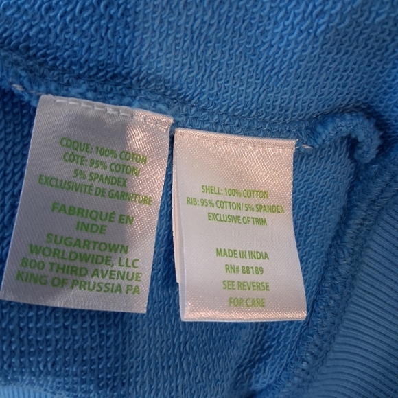 Lilly Pulitzer Luxletic Carrie Pullover Pocket Blue Hoodie Size Large - Picture 4 of 10